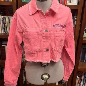 Shein x Hello Kitty Cropped Jean Jacket